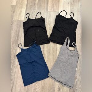 Time and Tru Women's Camisole Tops - 2 Black, Blue, Gray